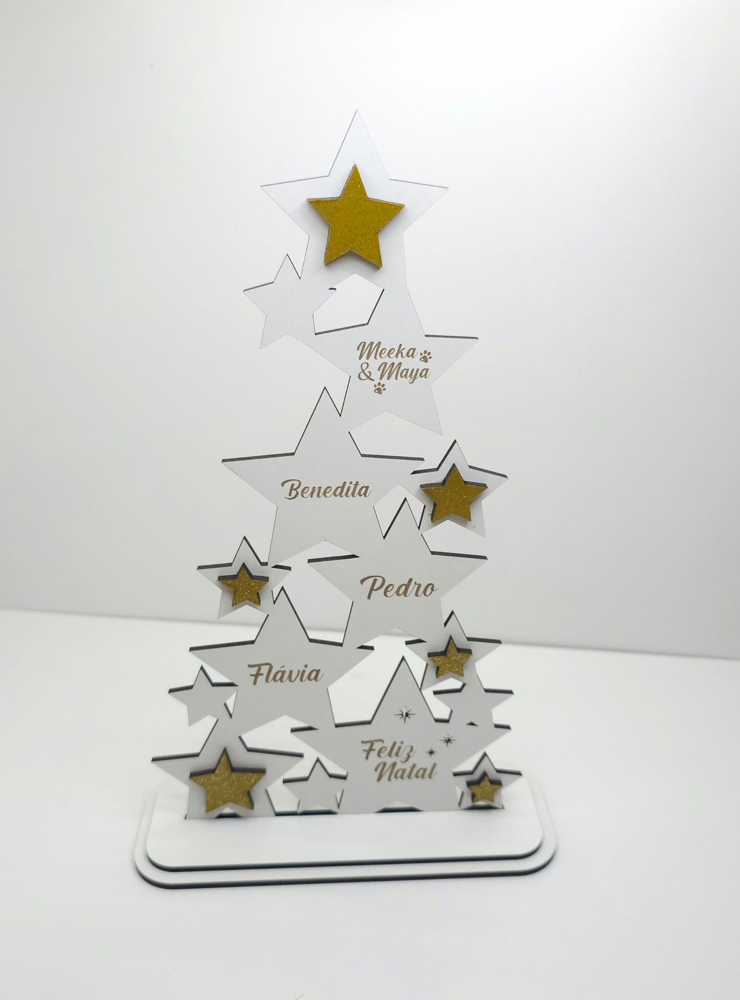 Árvore de Natal com Estrelas - personalizada