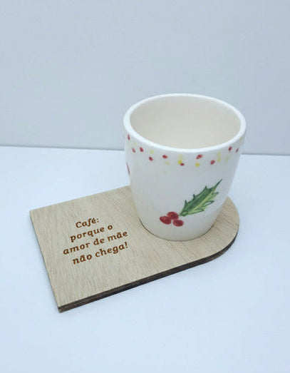 Copo de Café Natalício & Prato Personalizado