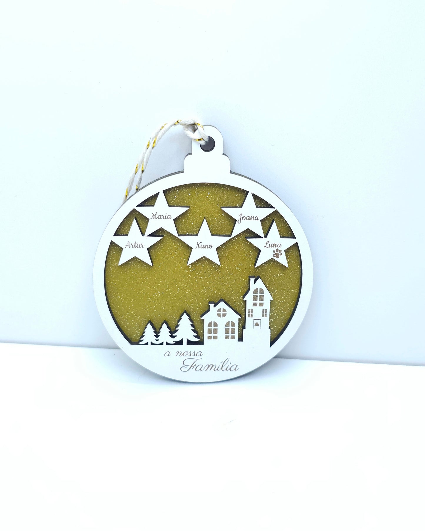 Bola de Natal Estrelas da Família - personalizada