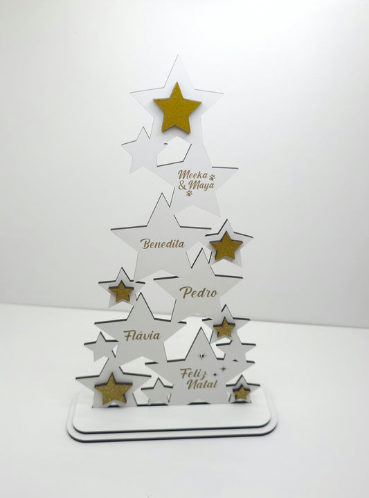Árvore de Natal com Estrelas - personalizada