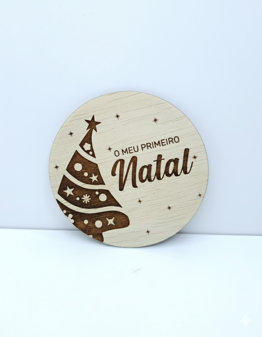 Placa Milestone "O Meu Primeiro Natal"