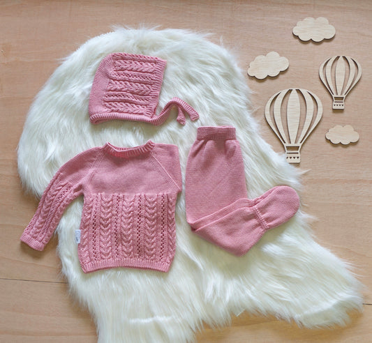 Conjunto de Bebé em Algodão - 3 Peças