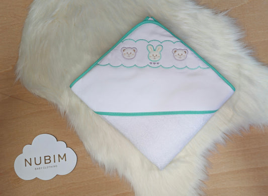 Toalha de Banho Bebé em Felpo com Bordado