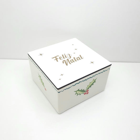 Caixa Natalícia em Cerâmica Pintada à Mão – Edição Especial 🎄