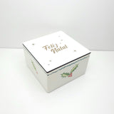 Caixa Natalícia em Cerâmica Pintada à Mão – Edição Especial 🎄