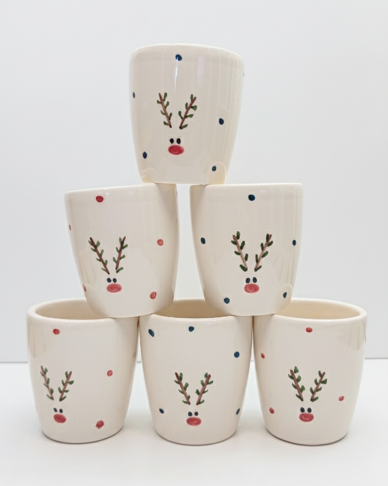 Conjunto de Copinhos de Café "Nariz Vermelho"