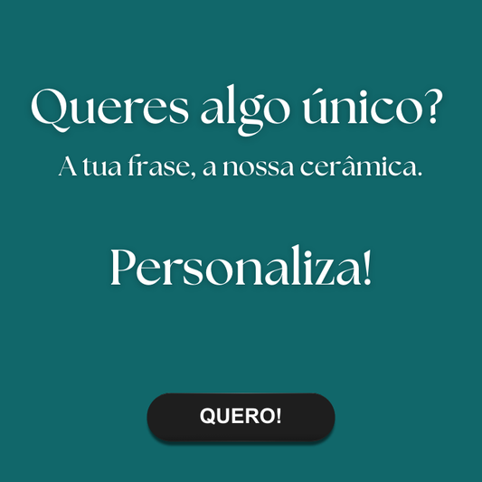 Convite para personalização de peças de cerâmica artesanal Tia Cila com frases ou nomes à escolha do cliente